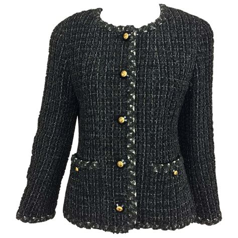 chanel black jacket ebay|Chanel tweed jacket price.